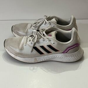 Adidas Runfalcon 2.0 running shoes in a white and pink Women Size 7.5
